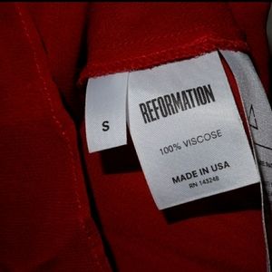 Reformation Mini Red Dress with short sleeve